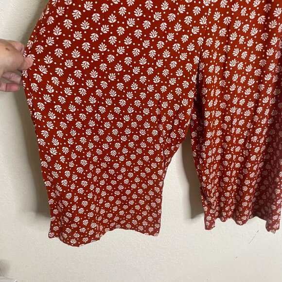Luxology Pantsuit Jumper Womens Size L Orange‎ Floral Wide Leg Career Casual - Picture 6 of 13